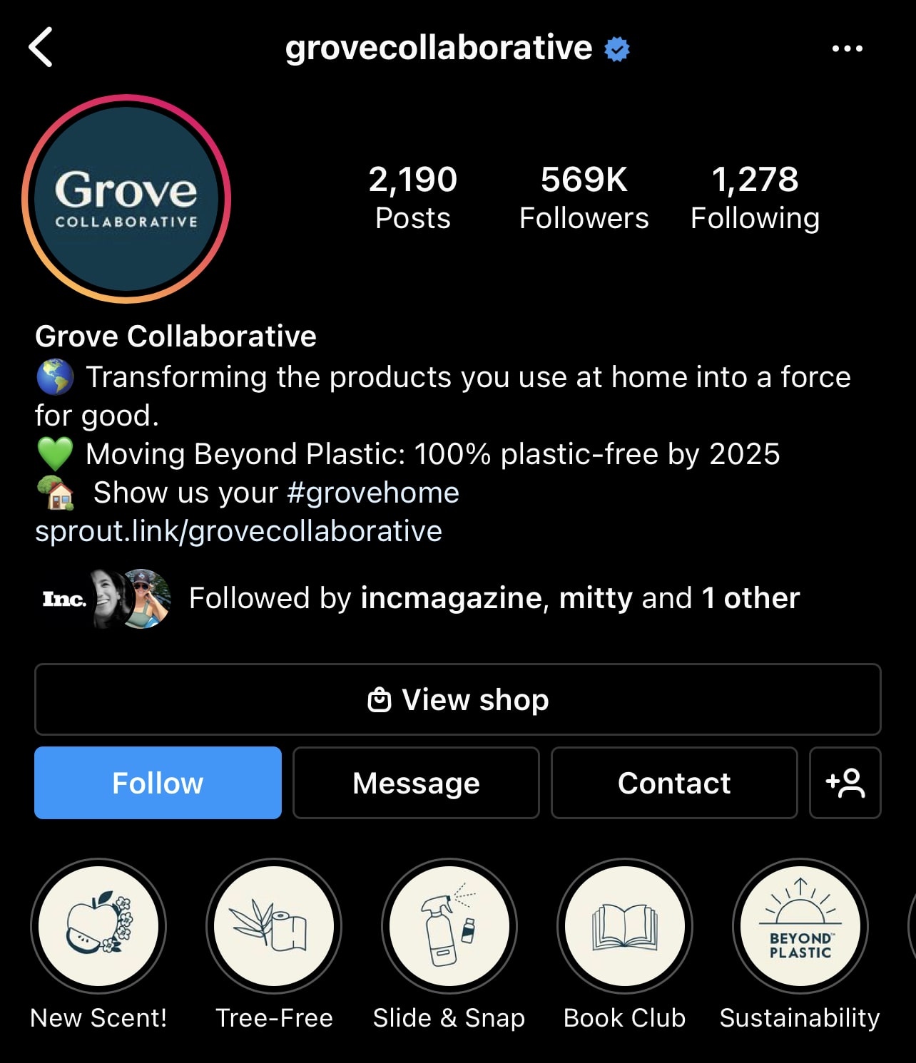 Grove Collabrative Instagram Highlights