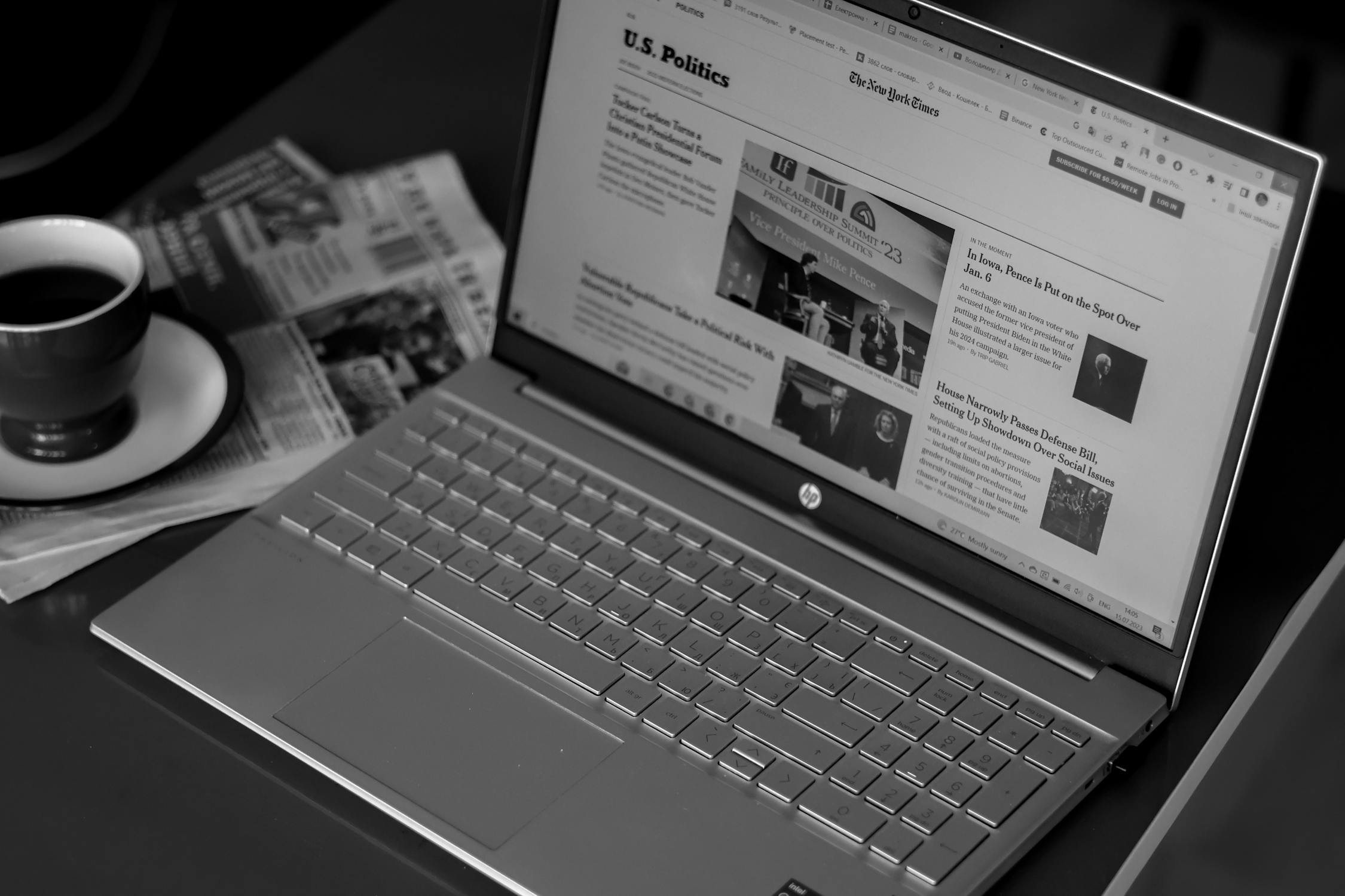 free photo of news on laptop screenjpeg | Day by Day Digital news website open on the laptop