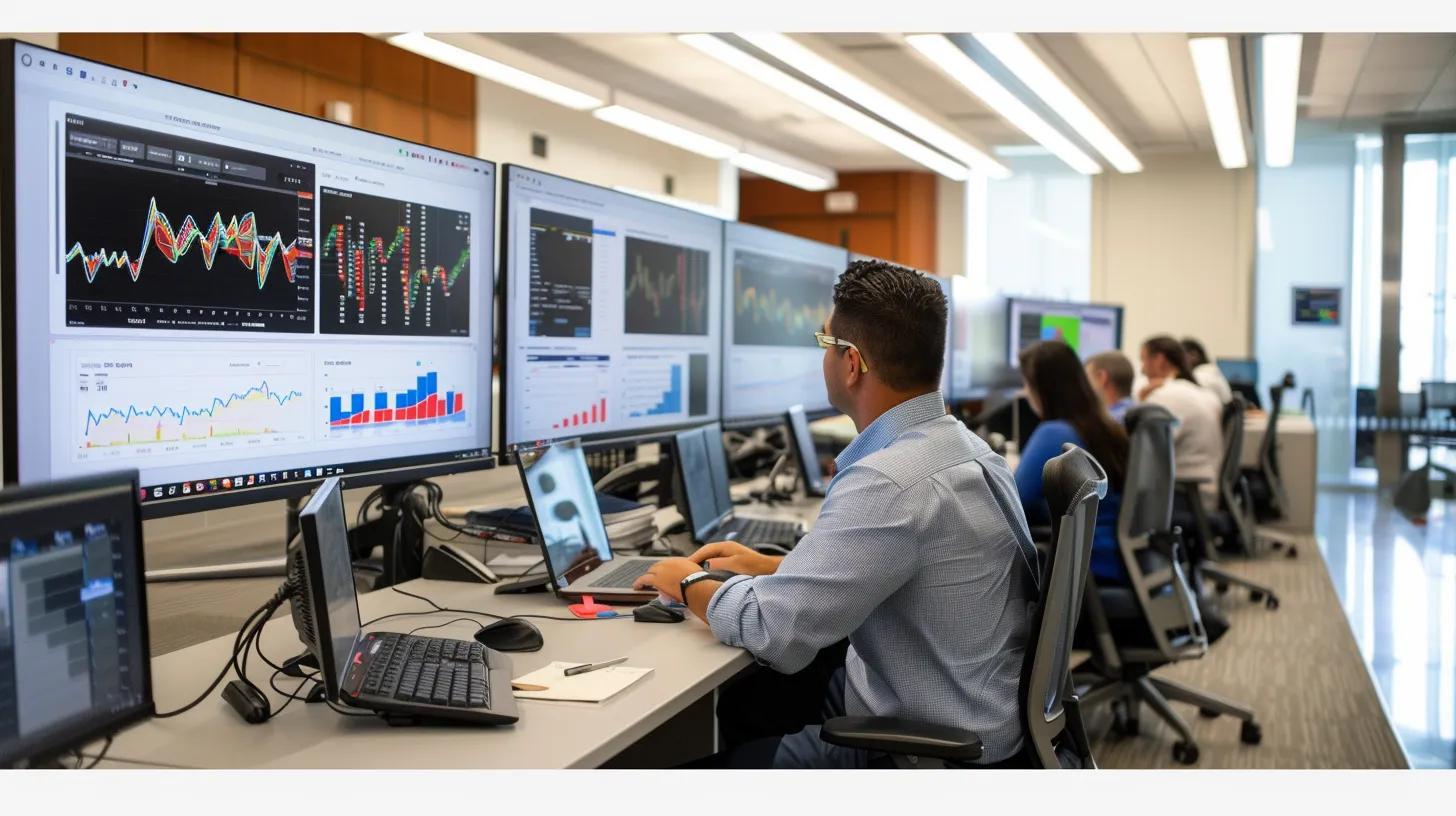 a modern office setting features professionals intently monitoring sleek computer screens displaying colorful analytics dashboards, illustrating real-time performance metrics and optimization strategies to enhance user experience and seo. | Day by Day Digital a modern office setting features professionals intently monitoring sleek computer screens displaying colorful analytics dashboards, illustrating real-time performance metrics and optimization strategies to enhance user experience and seo.